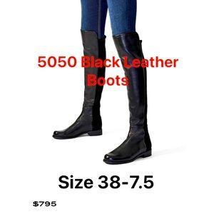 Like new Stuart Weitzman 50/50 black boots size 38 (7.5) with a box.